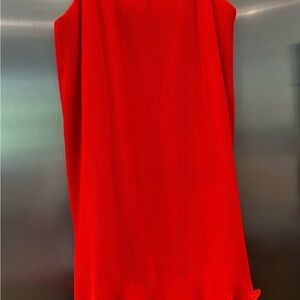 Milly Fiery Red Pleated Dress